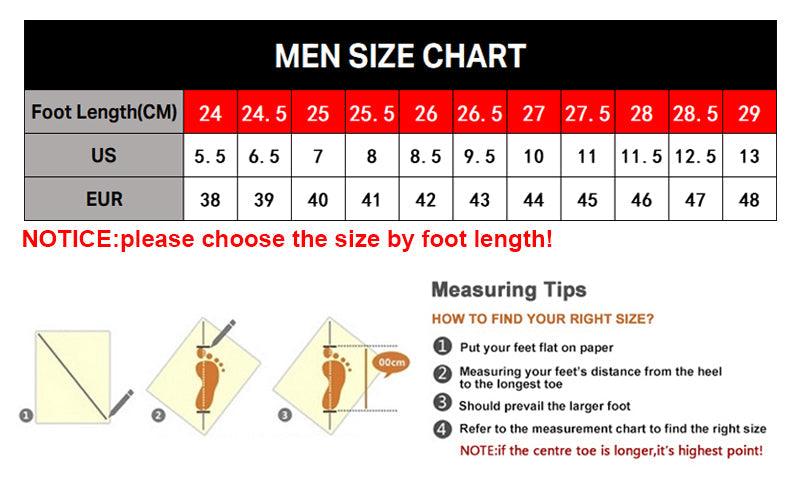 Air Cushion Stevvex athletic shoes size chart with foot-length (cm), US/EUR sizes on Tampa Home & Garden Store
