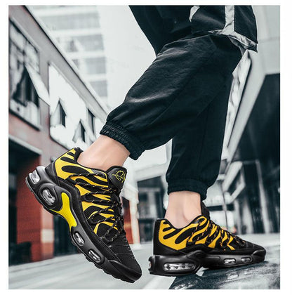 Air Cushion Mens Sneakers by Stevvex yellow and black breathable non-slip running shoes on Tampa Home & Garden Store