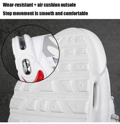 Stevvex white air cushion sneakers for men, breathable, non-slip outsole on Tampa Home & Garden Store