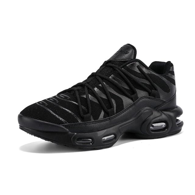 Stevvex Air Cushion Sneakers black upper lightweight non-slip running gym shoes with air sole on Tampa Home & Garden Store