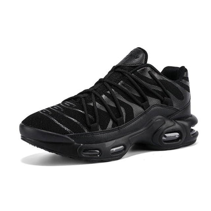 Stevvex Air Cushion Sneakers black upper lightweight non-slip running gym shoes with air sole on Tampa Home & Garden Store