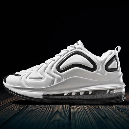Stevvex white air-cushion athletic sneaker with black accents lightweight men's shoe on Tampa Home & Garden Store
