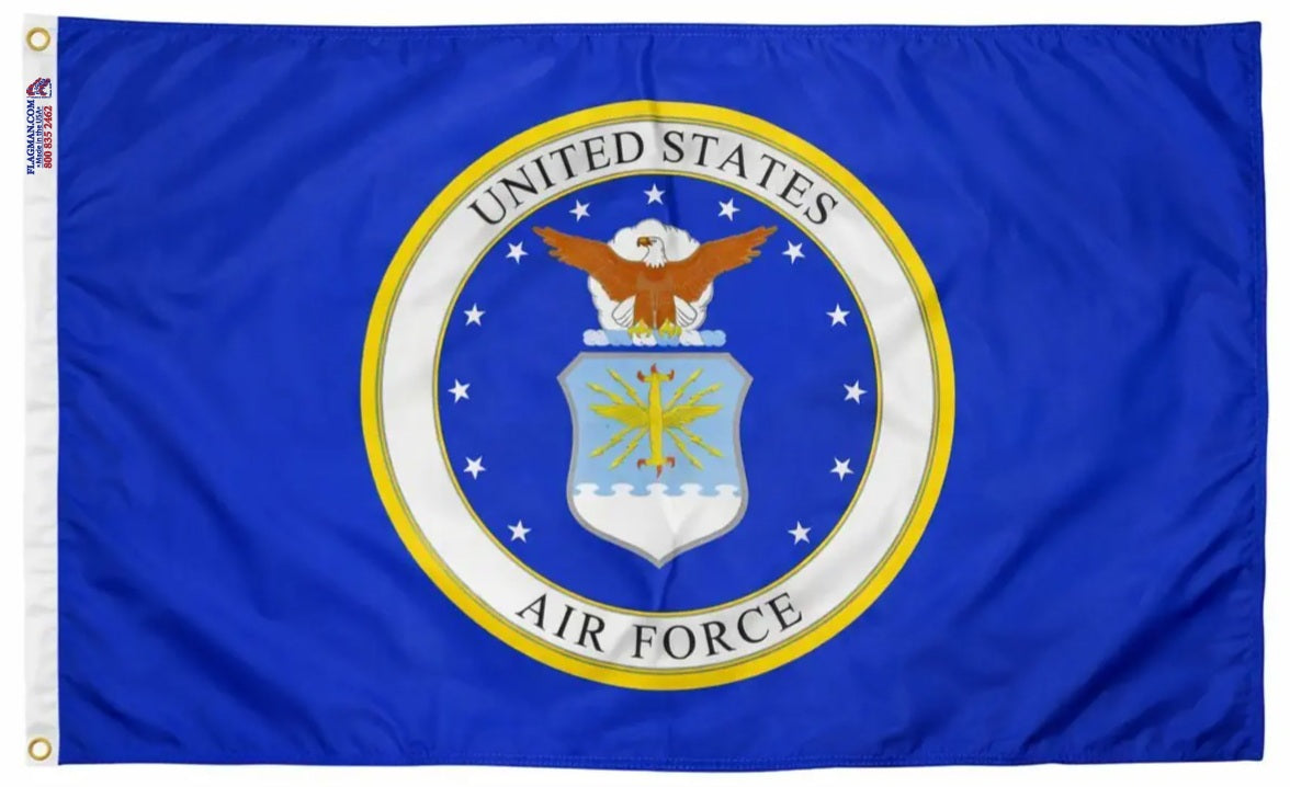 Bandera de la Fuerza Aérea para exteriores: calidad militar, fabricada en EE. UU. (nailon o poliéster)
