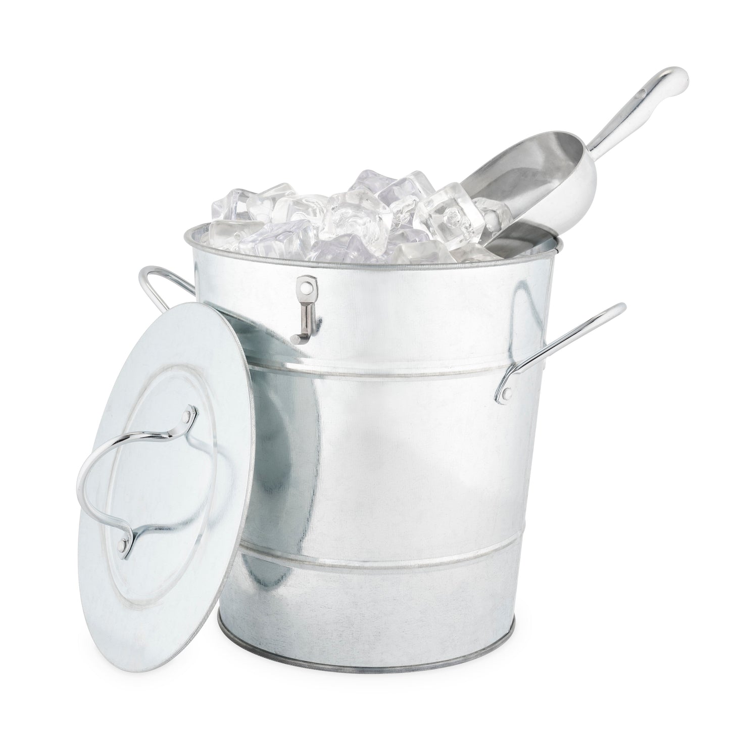Classic Galvanized Ice Bucket With Lid and Scoop