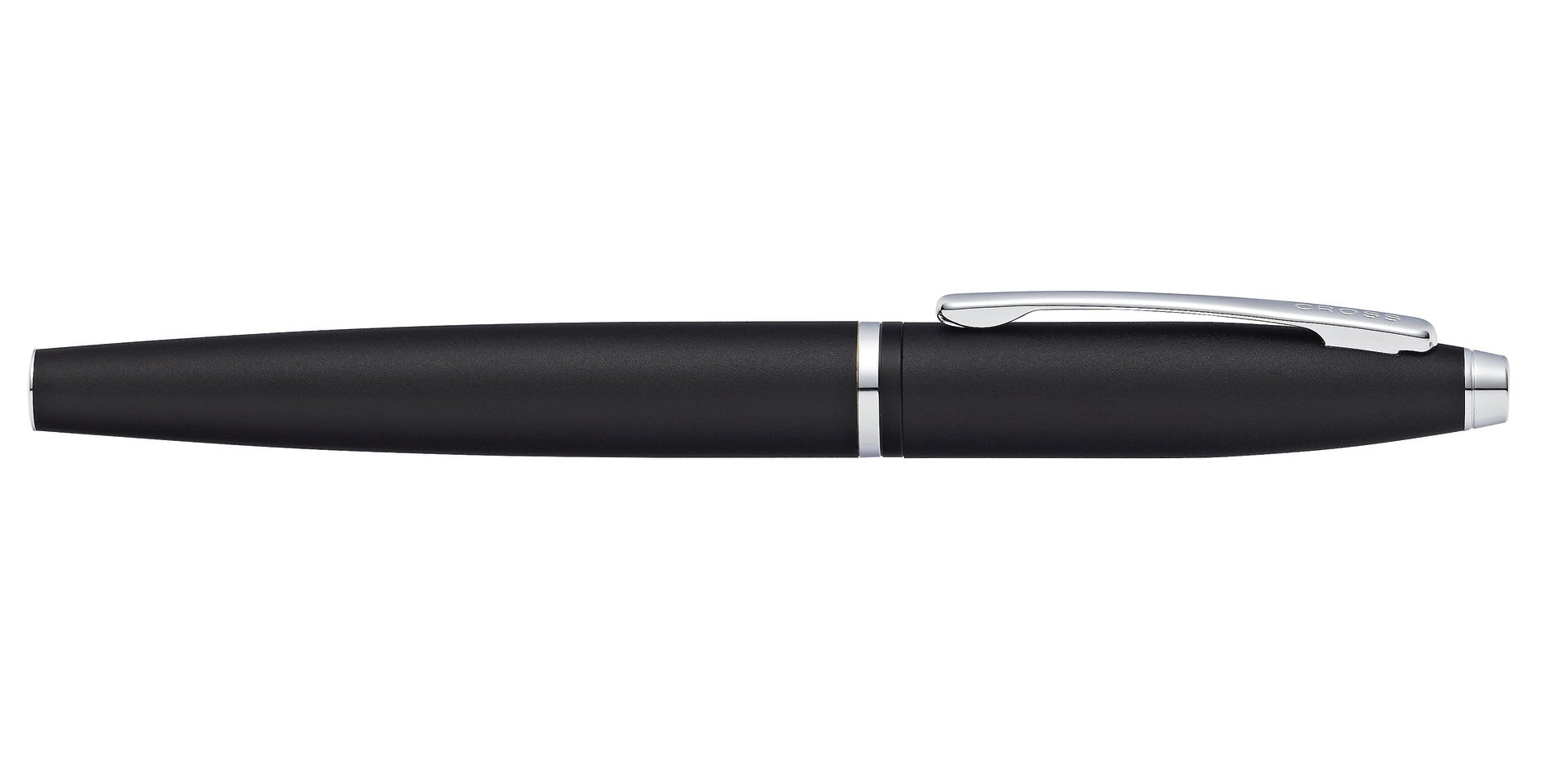 Calais matte black rollerball pen by A.T. Cross with silver clip on Tampa Home & Garden Store