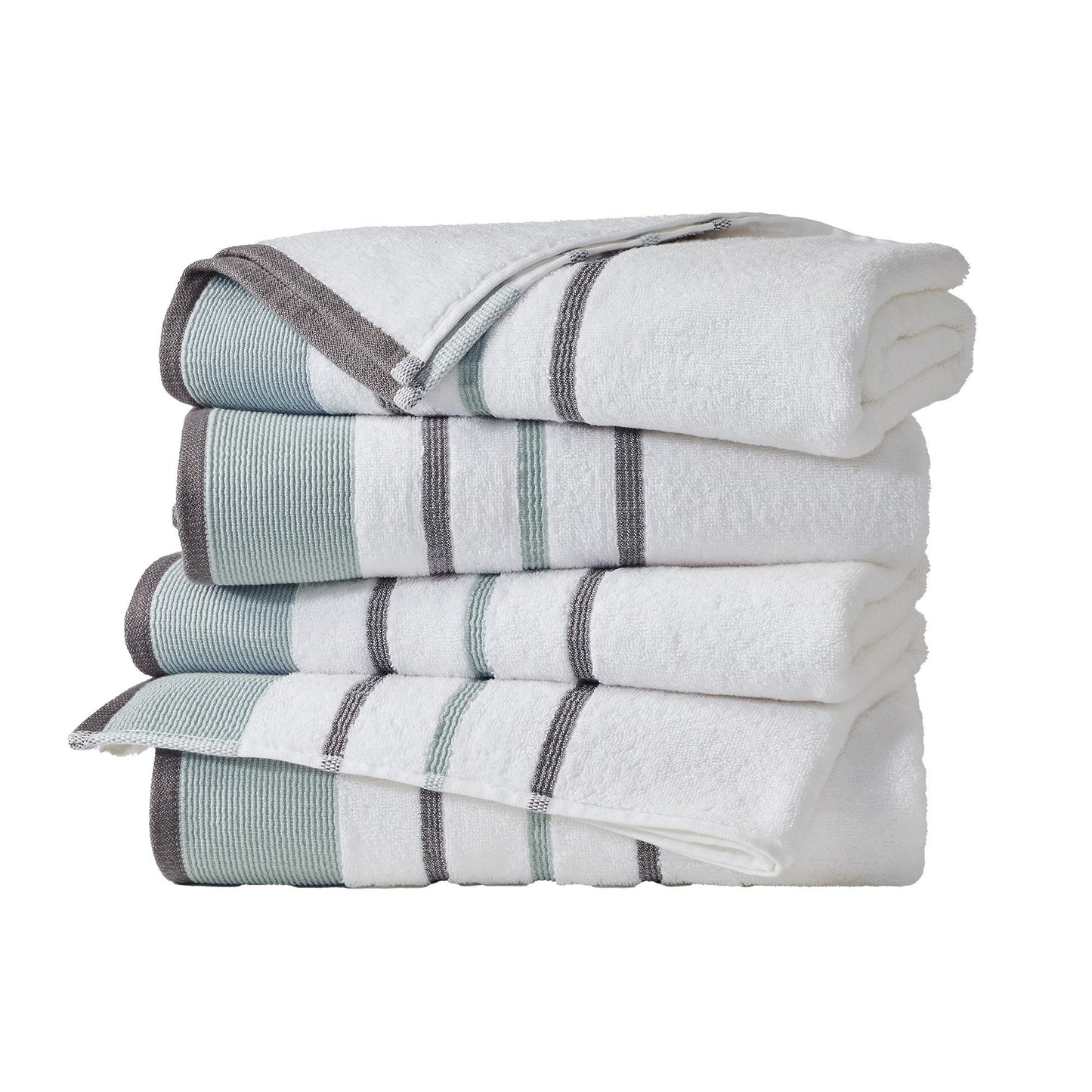 Soft Cotton Bath Towel Set and Stripe Detail
