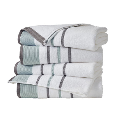 Soft Cotton Bath Towel Set and Stripe Detail