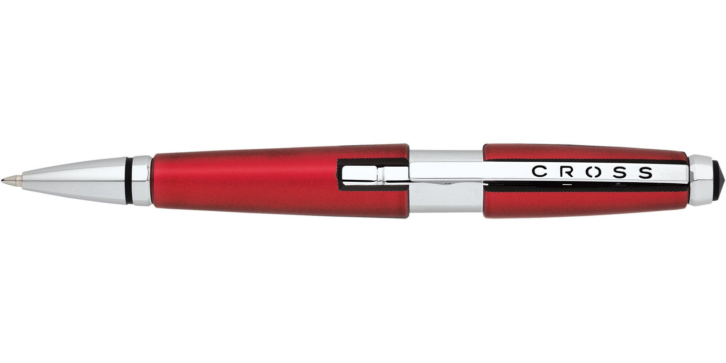 Edge Red Gel Rollerball Pen by Cross with chrome clip and red lacquer body on Tampa Home & Garden Store