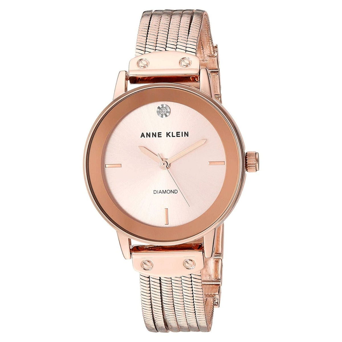Anne Klein Women's Classic watch rose gold dial with diamond accent and mesh band on Tampa Home & Garden Store