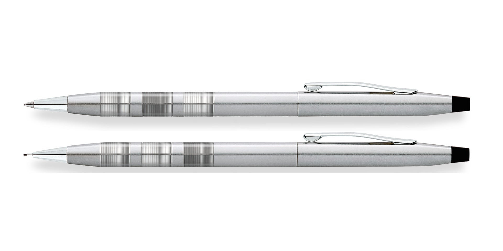 Cross Classic Century Satin Chrome ballpoint pen and 0.7mm pencil set in silver with grip 2-pack on Tampa Home & Garden Store