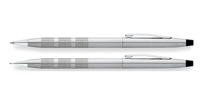Cross Classic Century Satin Chrome ballpoint pen and 0.7mm pencil set in silver with grip 2-pack on Tampa Home & Garden Store