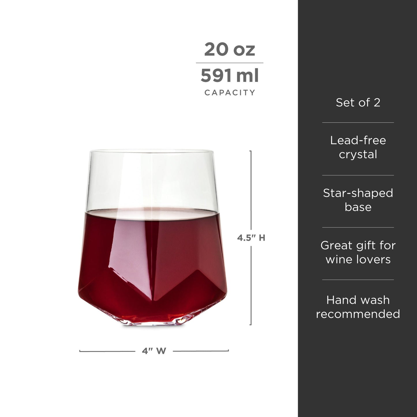 Faceted Crystal Wine Glasses and Star Base