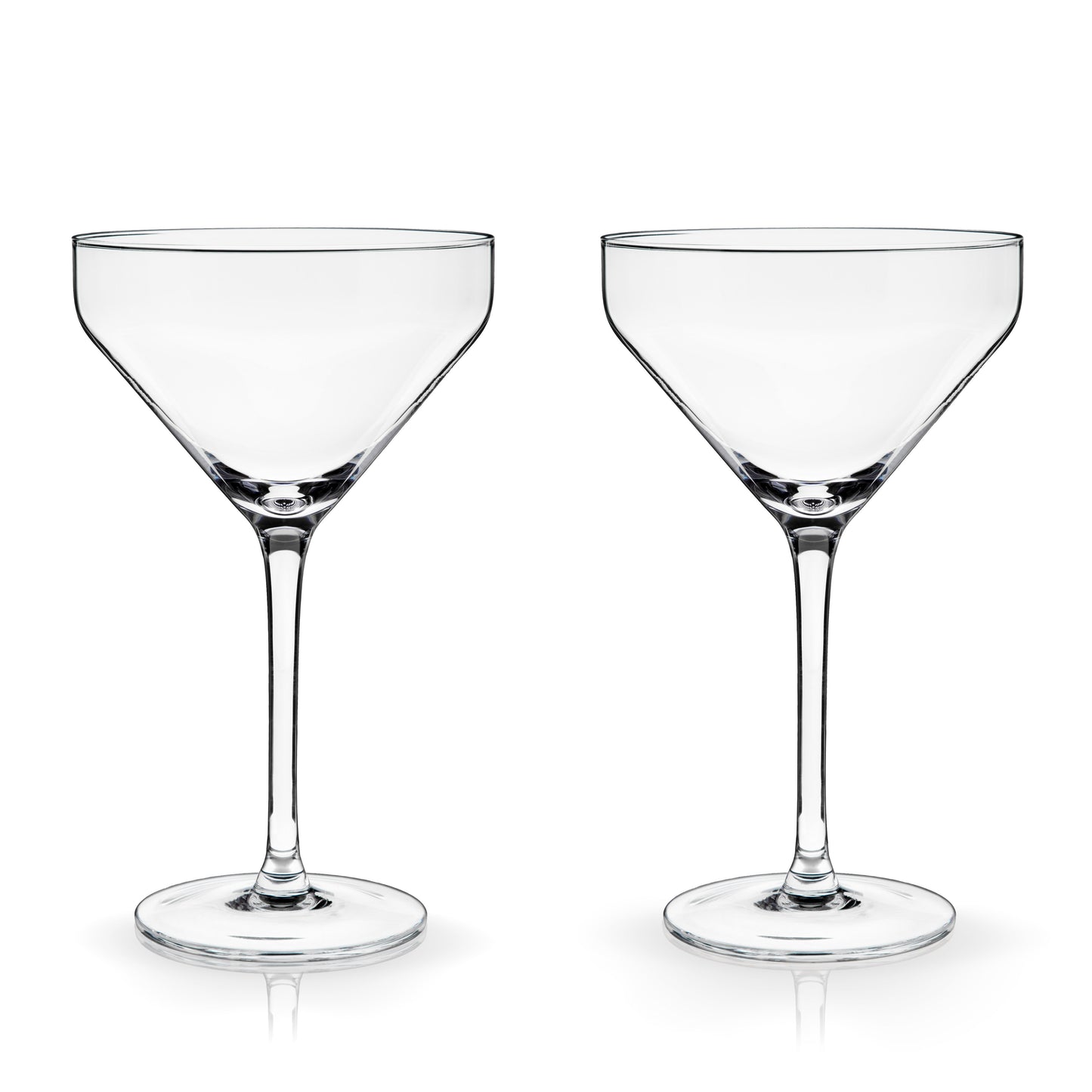 Modern Angled Crystal Martini Coupes Set Of Two