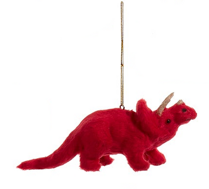 Ornement dinosaure duveteux et coloré -