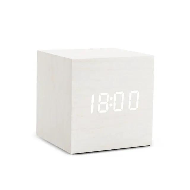 Wooden Alarm Clock With LED Display and 3 Alarms