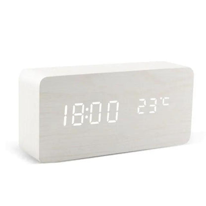 Wooden Alarm Clock With LED Display and 3 Alarms