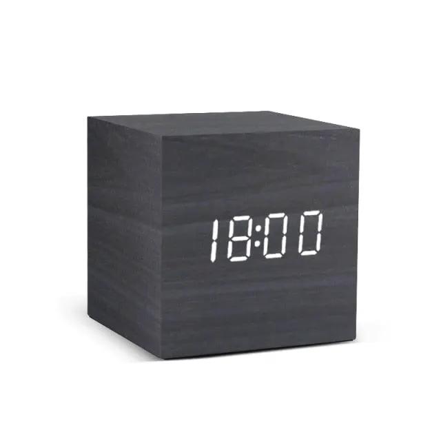 Wooden Alarm Clock With LED Display and 3 Alarms