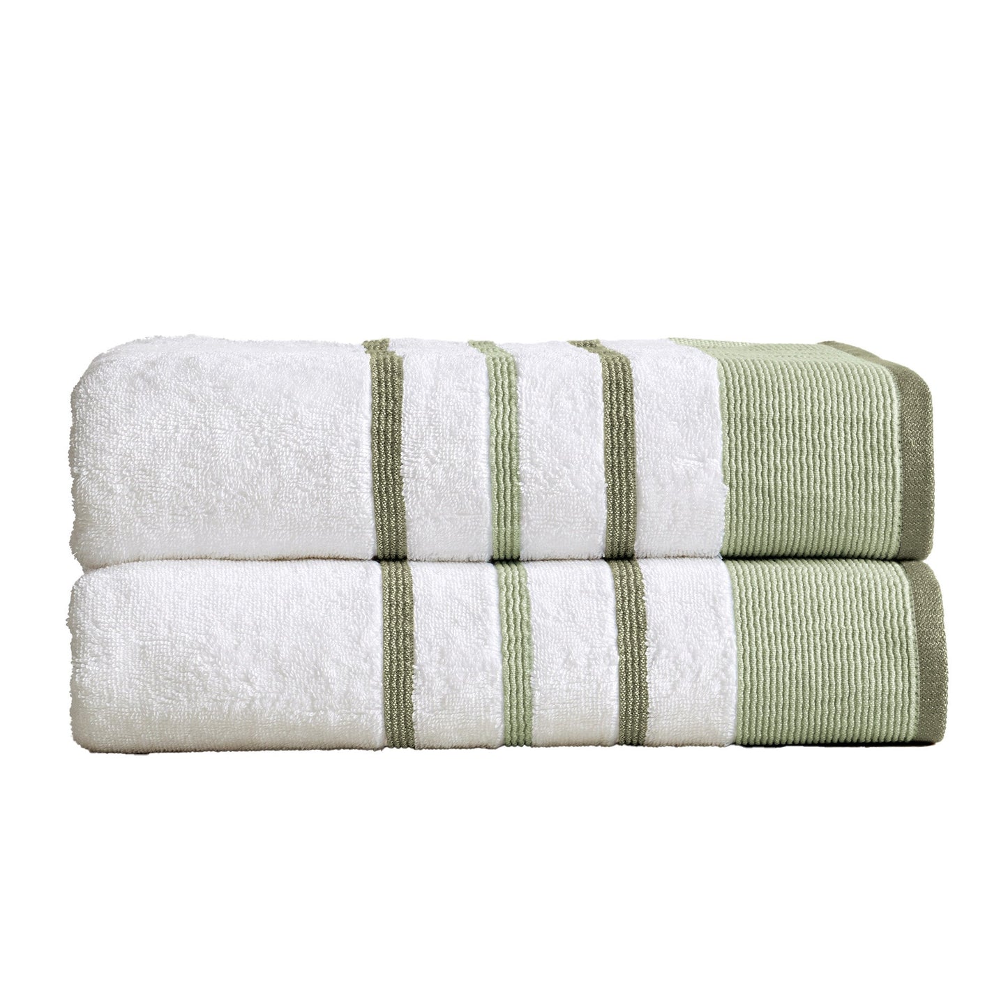 Soft Cotton Bath Towel Set and Stripe Detail
