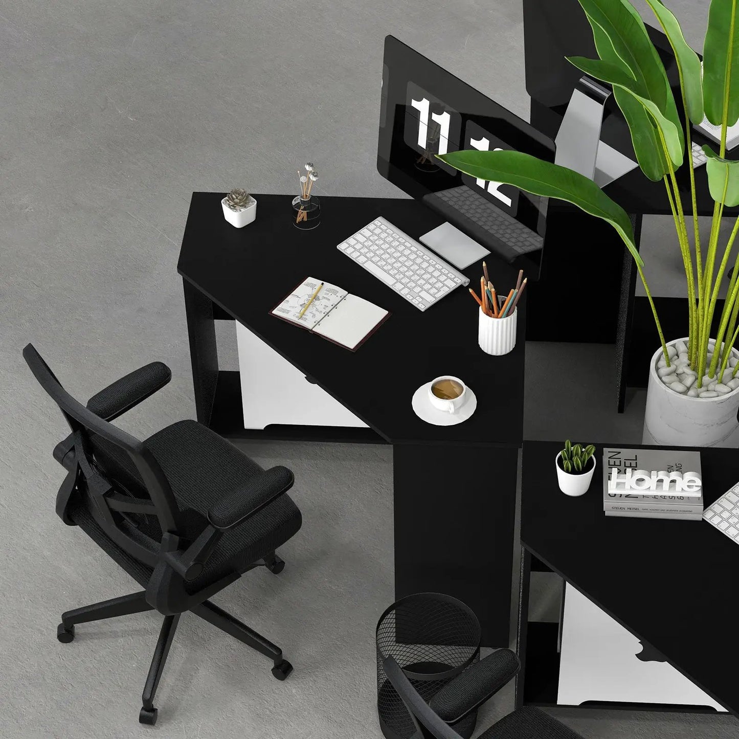 Corner Computer Desk With Storage Triangle Design