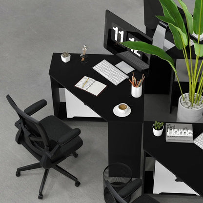 Corner Computer Desk With Storage Triangle Design