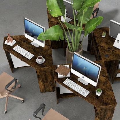 Corner Computer Desk With Storage Triangle Design