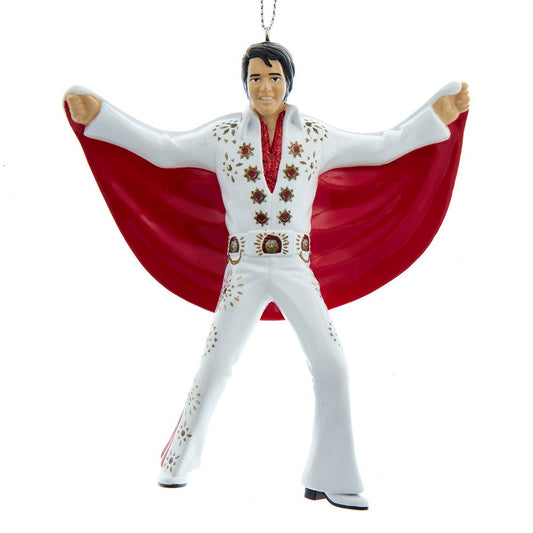 Elvis Presley in White Suit with Red Cape Ornament - Tampa Home & Garden Store