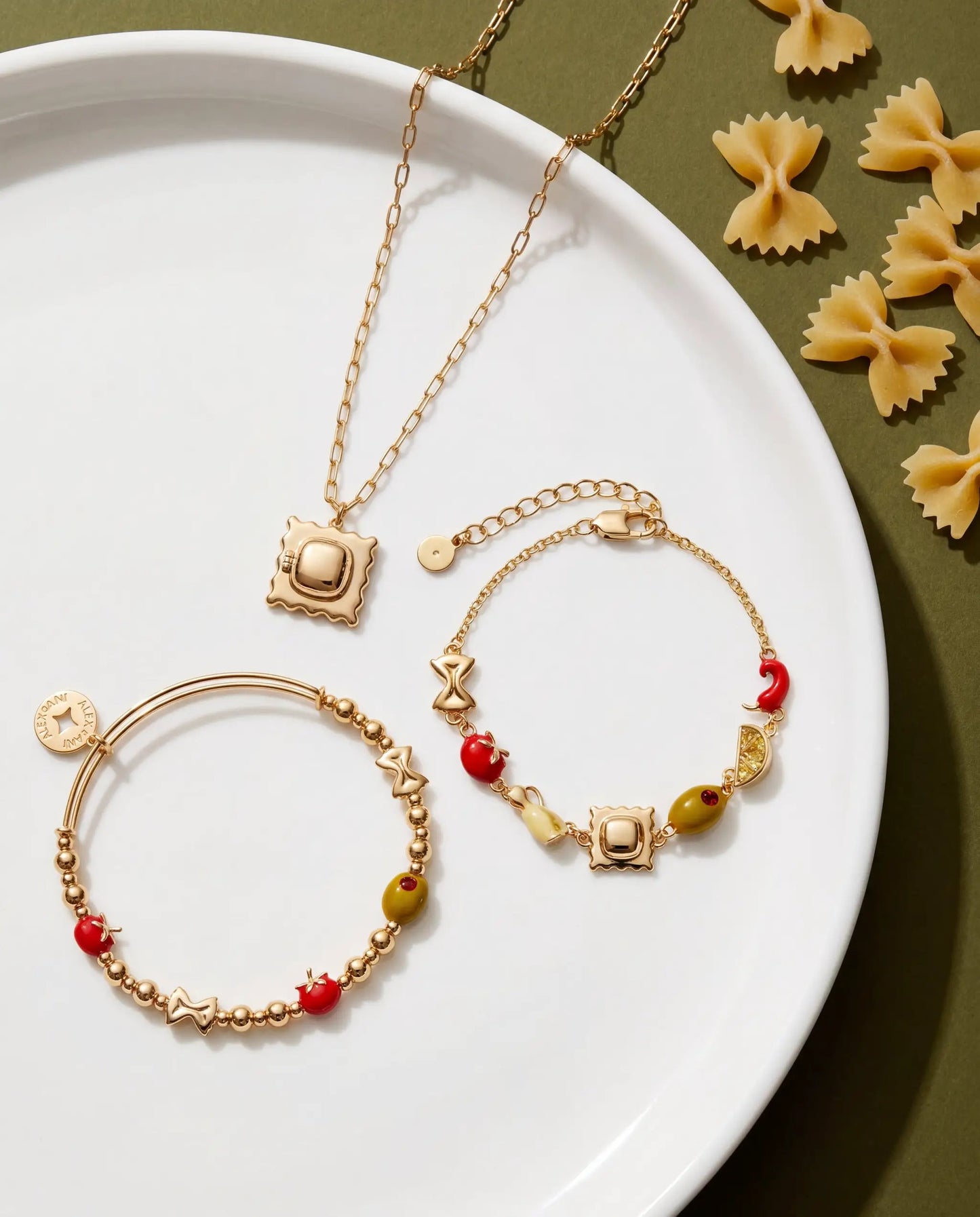 Pasta Girl Ravioli Locket Pendant and Tomato