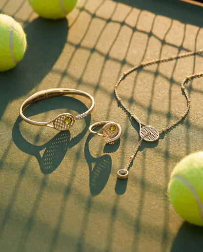 Tennis Racket Y Necklace with Peridot Stone