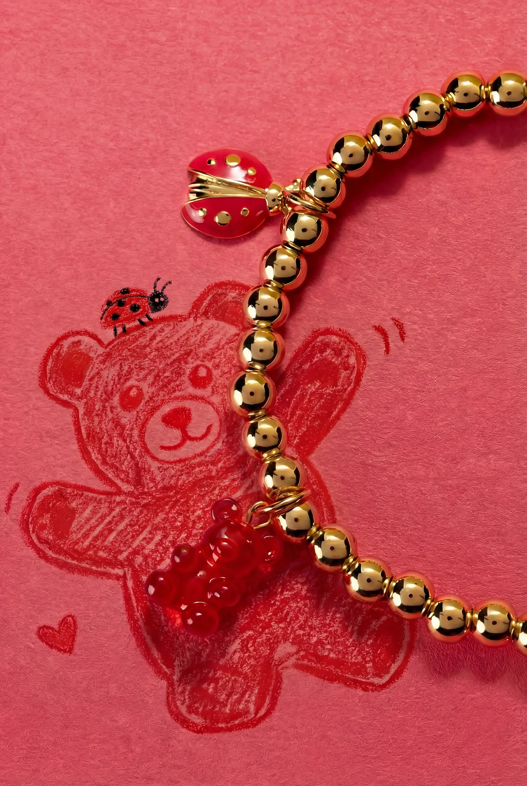 Crayola Fan Favorites Scarlet Charm Stretch Bracelet gold-tone beads by ALEX AND ANI on Tampa Home & Garden Store