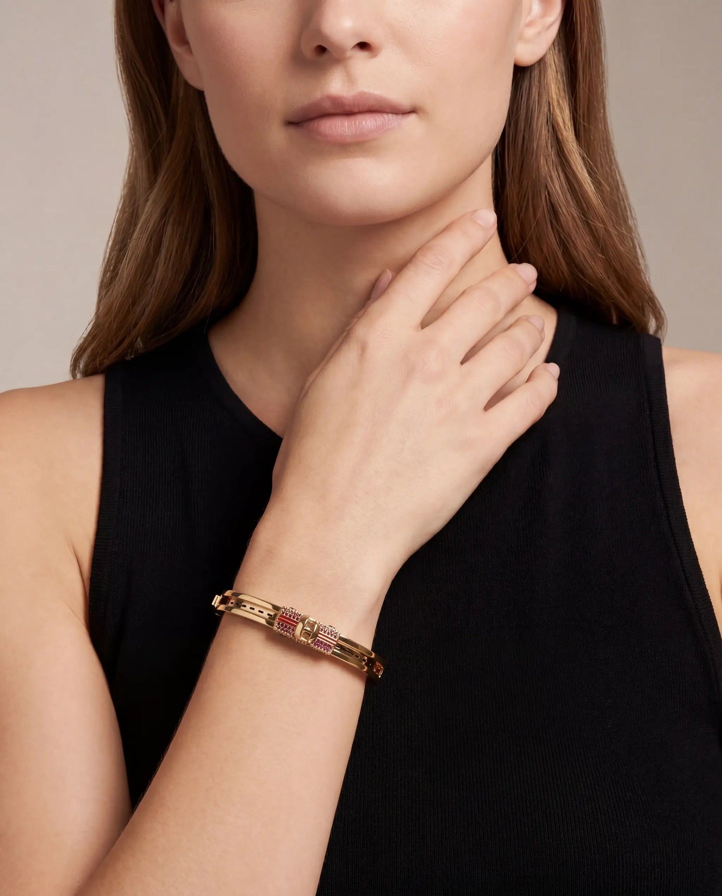 Road Trip Go The Extra Mile Car Fidget Bangle rose gold-tone with red stones Alex and Ani on Tampa Home & Garden Store