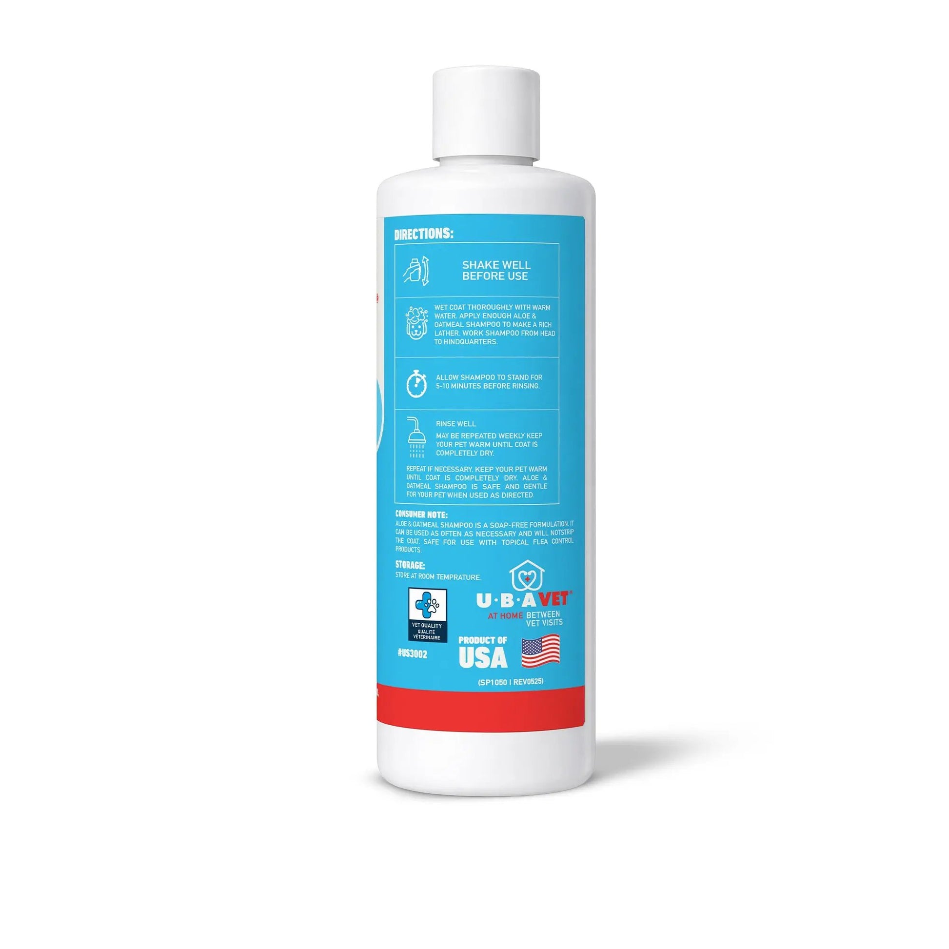 UBAVET Aloe & Oatmeal Conditioner for dogs and cats, white bottle with blue label 16.9 oz on Tampa Home & Garden Store