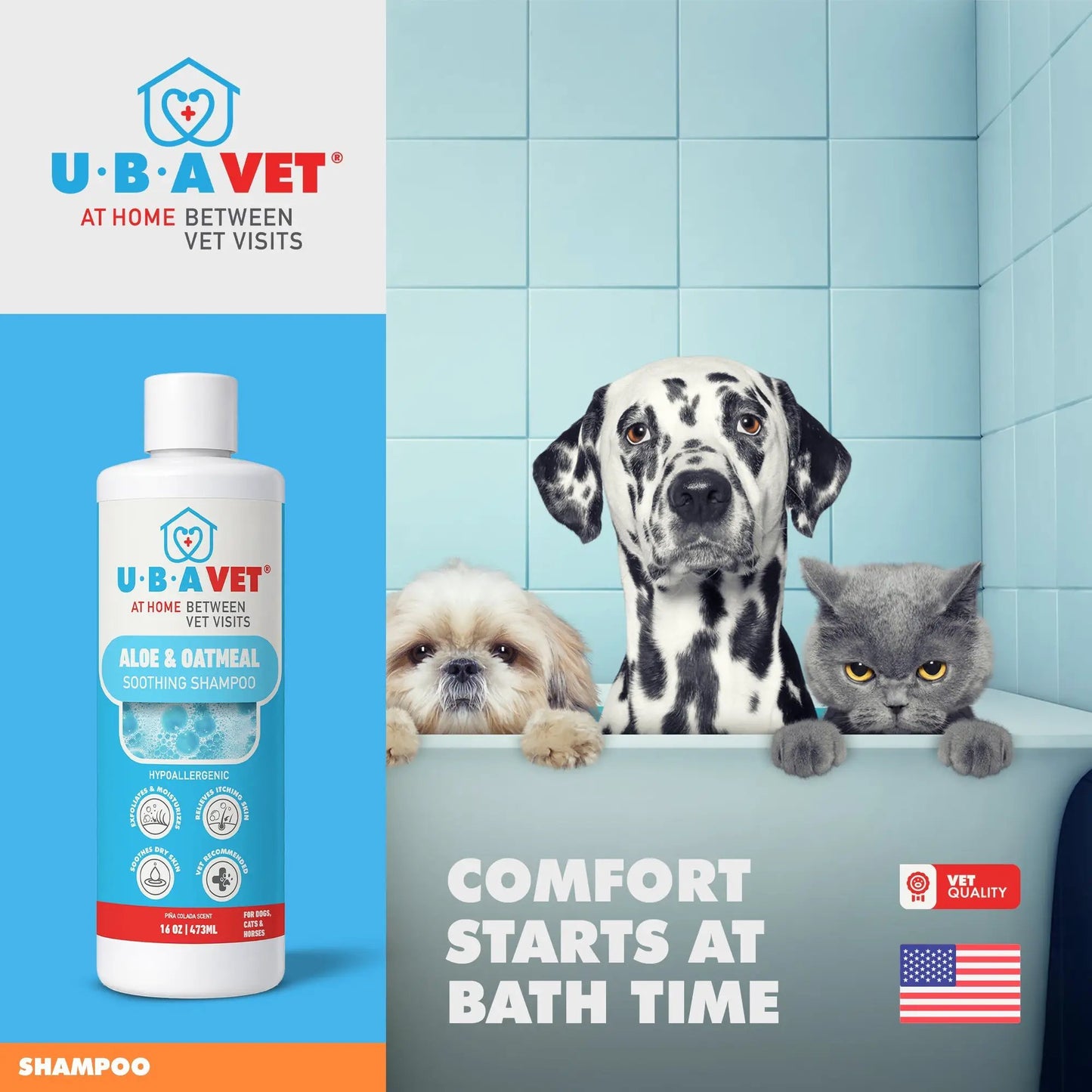UBAVET Aloe & Oatmeal Conditioner bottle soothing formula 16.9 oz American Pet Supplies on Tampa Home & Garden Store