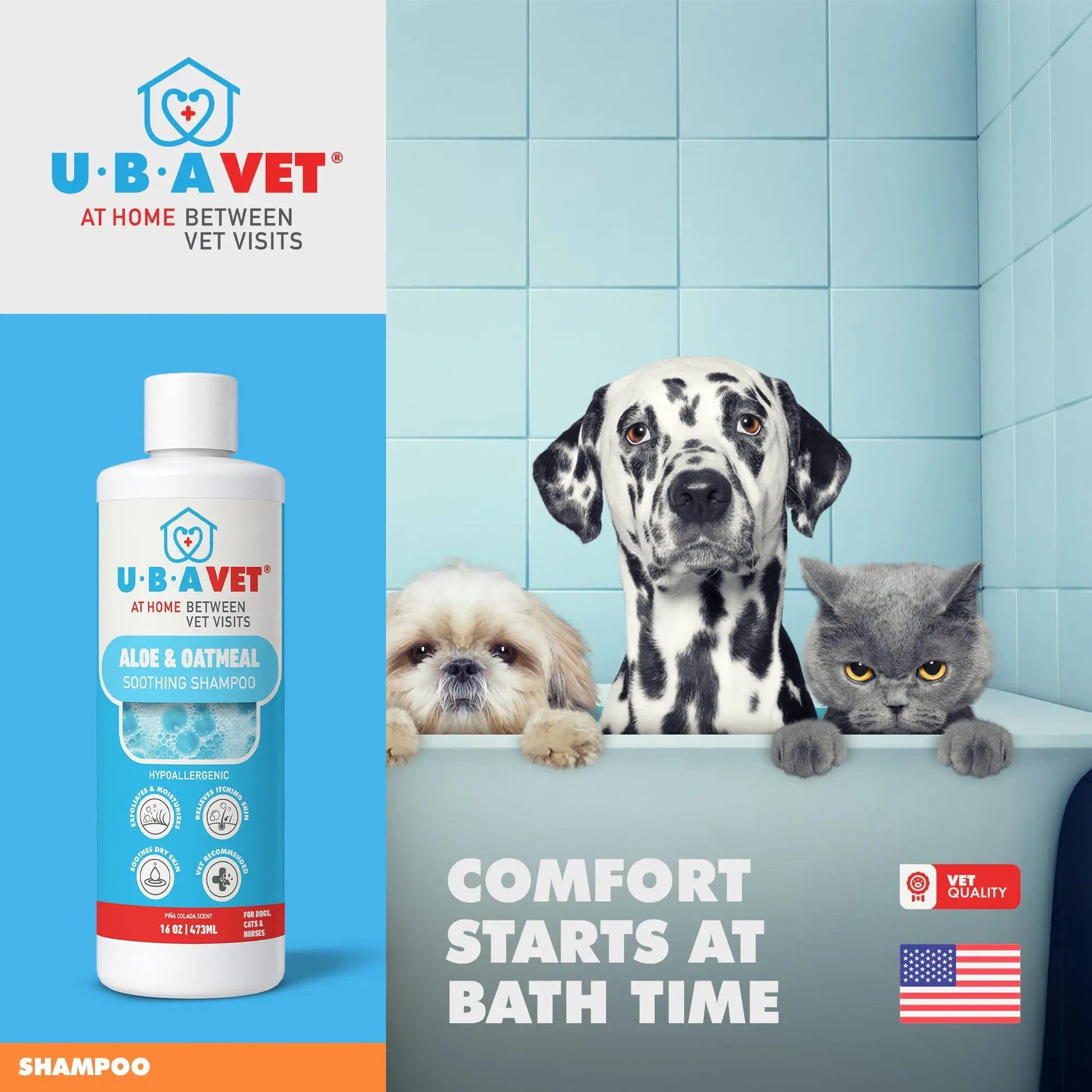 UBAVET Aloe & Oatmeal Conditioner bottle soothing formula 16.9 oz American Pet Supplies on Tampa Home & Garden Store