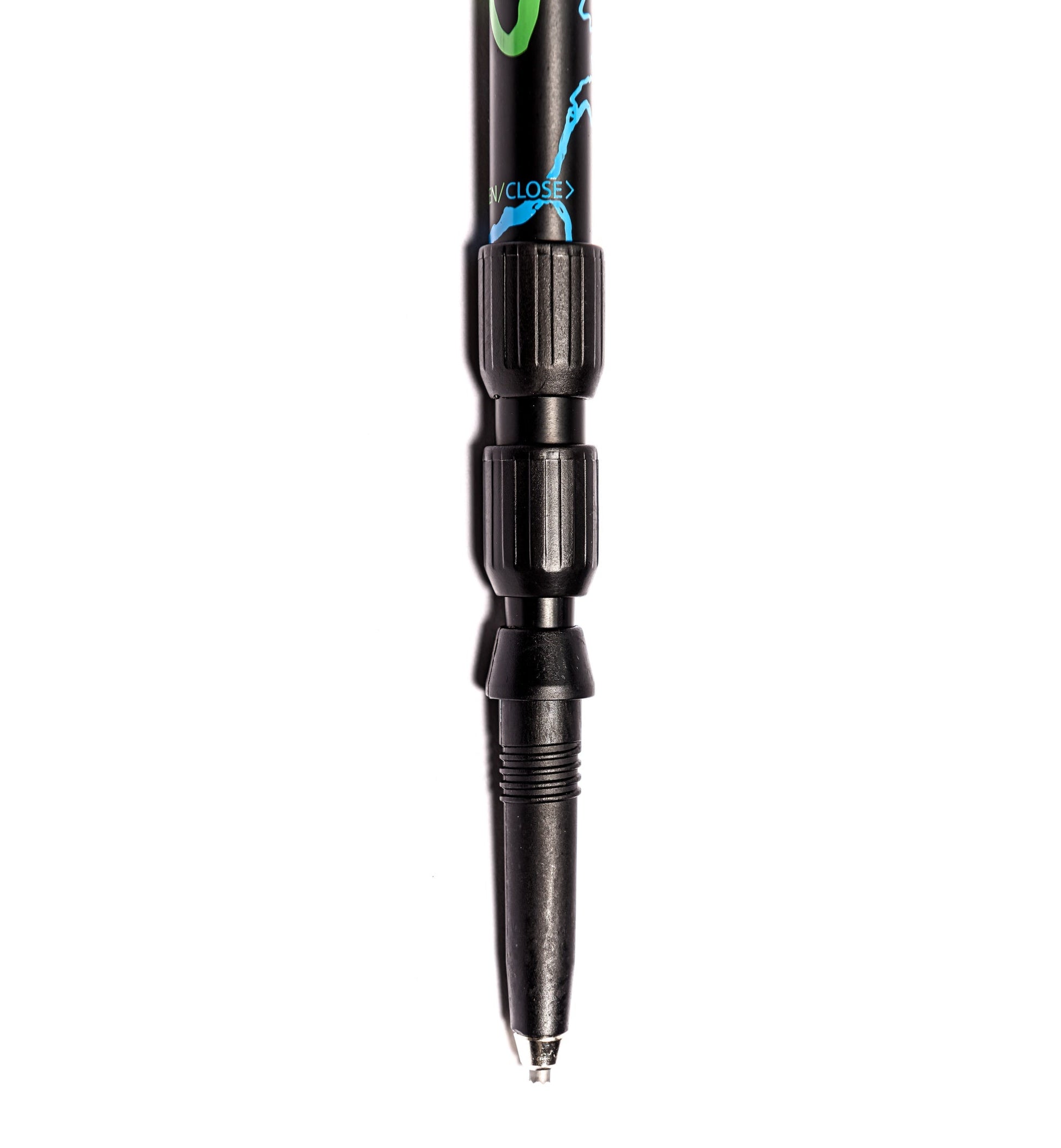 Aluminum trekking pole by River Country Gear, black telescoping sections with twist-lock collar on Tampa Home & Garden Store