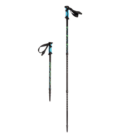 River Country Gear aluminum trekking poles with blue grips and vine-pattern shafts, 2 poles on Tampa Home & Garden Store