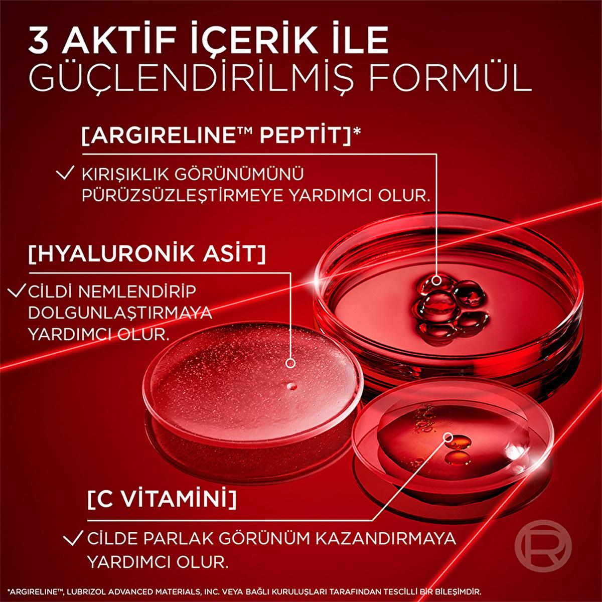 Face serum L'Oreal Revitalift Triple Power; red glass jars; peptide, hyaluronic acid & vitamin C on Tampa Home & Garden Store