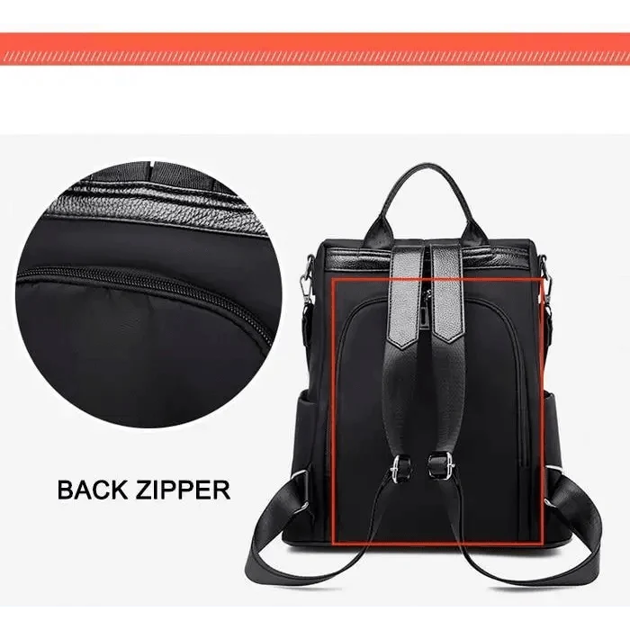 Stevvex anti-theft backpack in black waterproof fabric, large-capacity laptop backpack on Tampa Home & Garden Store