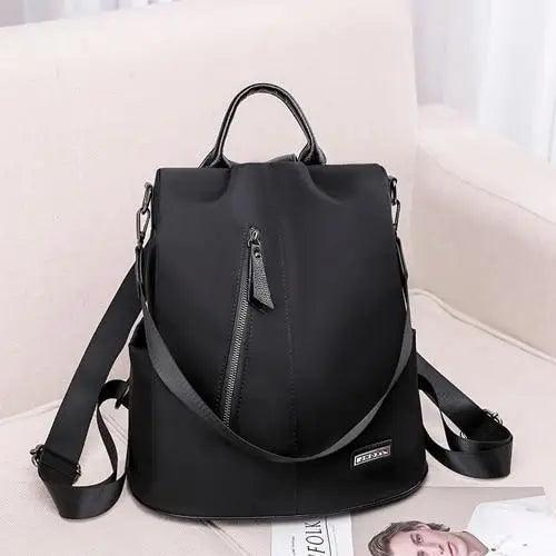 Amaznig anti-theft backpack Stevvex black waterproof fabric with front zipper on Tampa Home & Garden Store