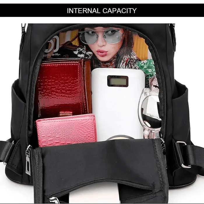 Stevvex anti-theft laptop backpack in black waterproof fabric with large capacity unisex on Tampa Home & Garden Store