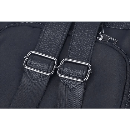 Stevvex anti theft laptop backpack strap in black waterproof fabric with metal buckles on Tampa Home & Garden Store