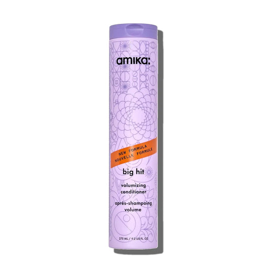 Amika Big Hit Volumizing Conditioner bottle in lavender with cap and orange label on Tampa Home & Garden Store
