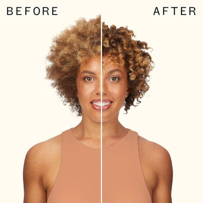 Amika Curl Corps Defining Cream 200 mL Nava Beauty two-tone curly hair before and after on Tampa Home & Garden Store