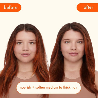 Amika Normcore Hydrating Conditioner before/after: nourished, softened hair on side-by-side results on Tampa Home & Garden Store