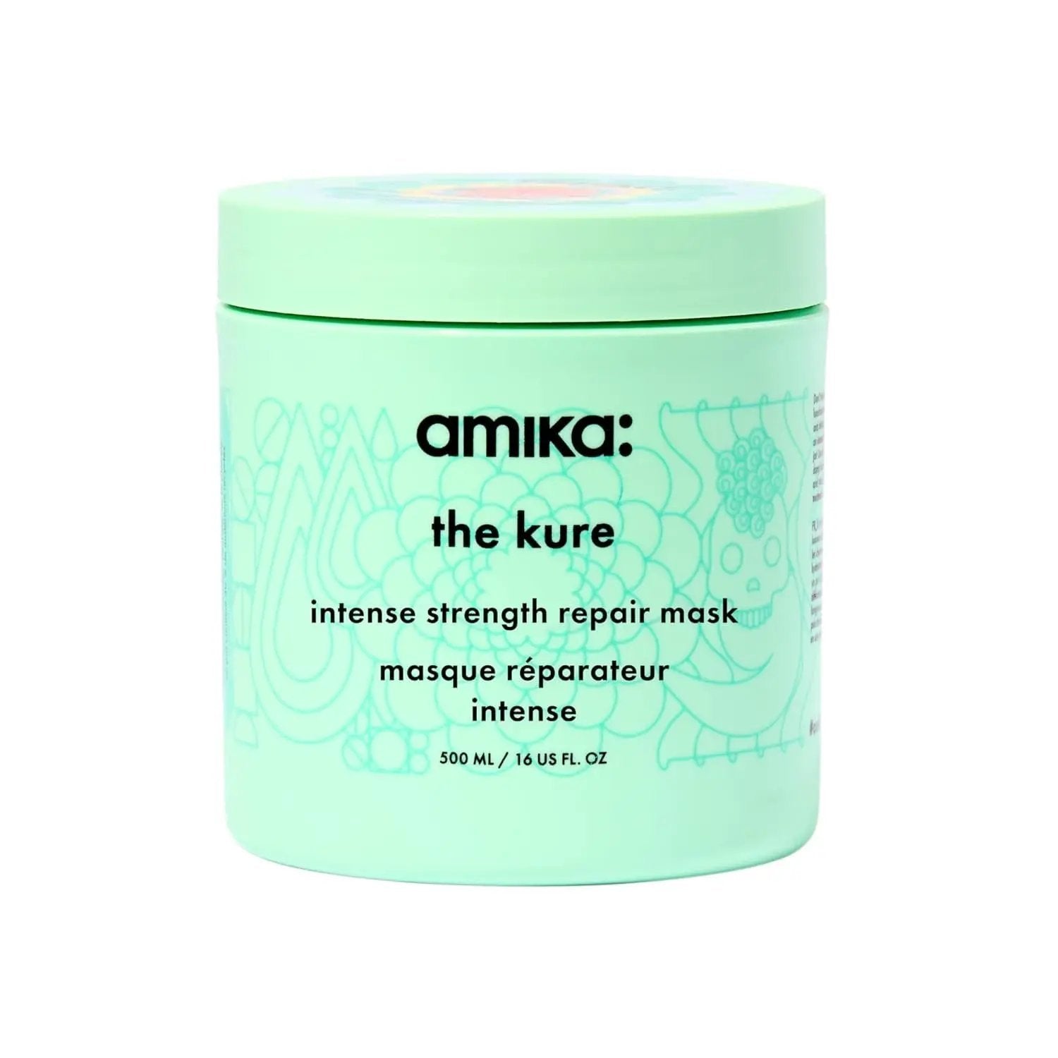 amika the kure intense bond repair mask hair treatment in mint green tub on Tampa Home & Garden Store