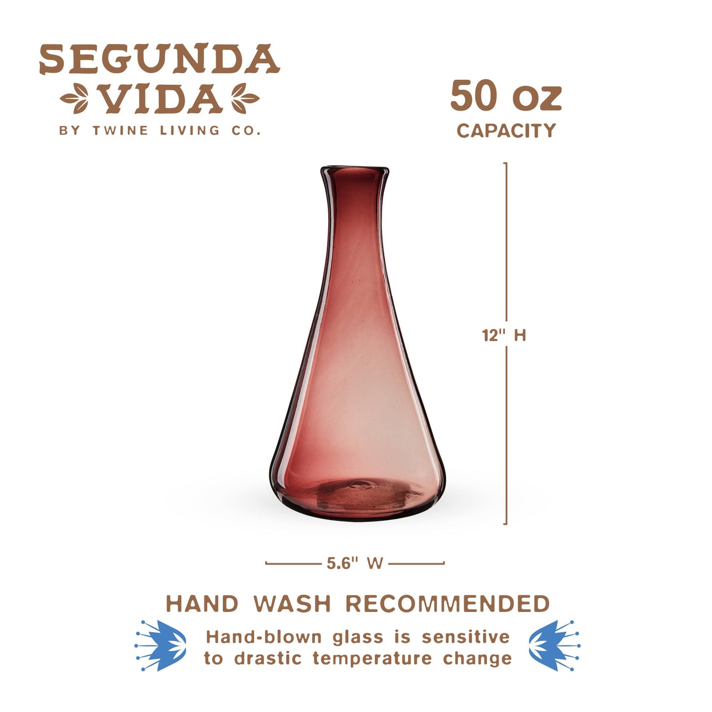 Recycled Glass Rosado Wine Decanter For Tables