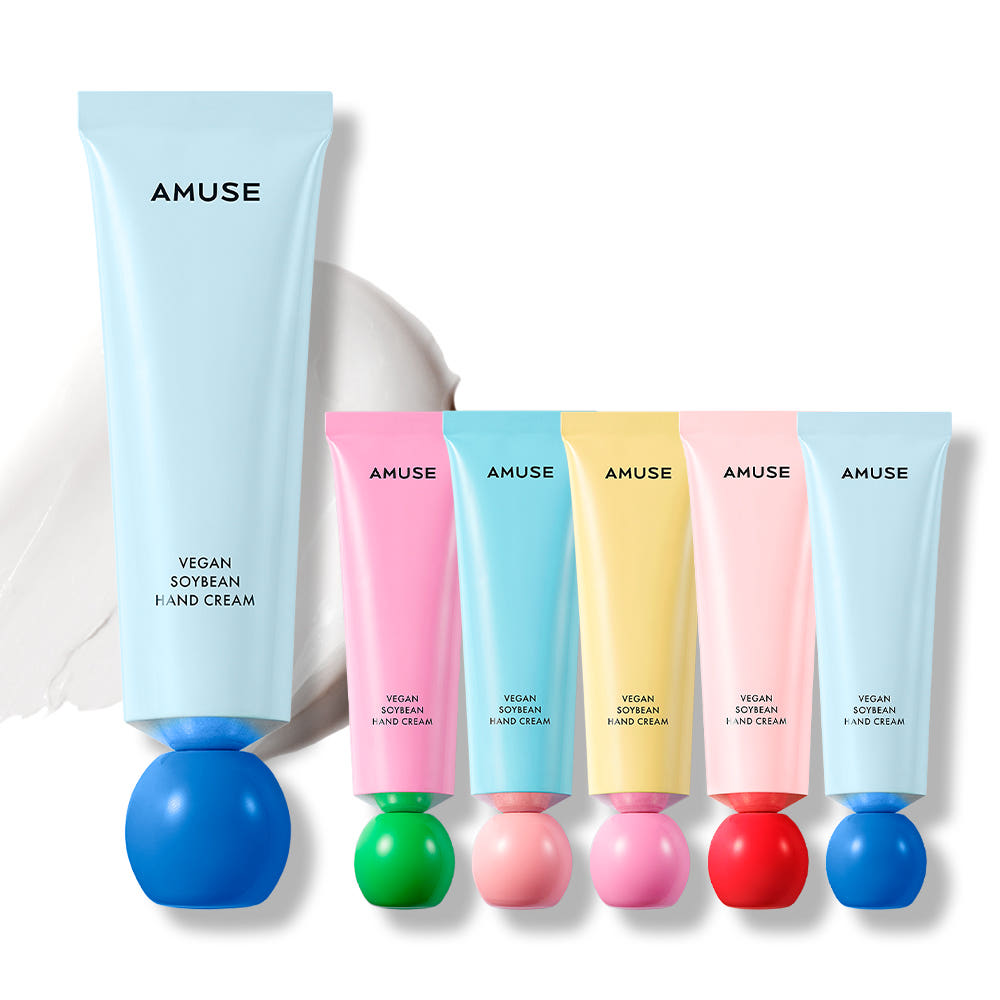 AMUSE vegan soybean hand cream tubes set of 6 in pastel colors on Tampa Home & Garden Store