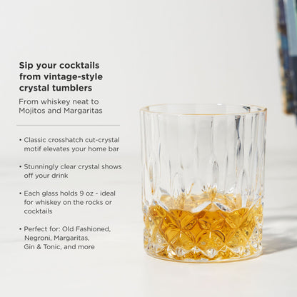 Crystal Whiskey Glasses and Ice Sphere Set