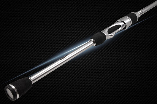 Android Series rod by Denali, silver aluminum reel seat, black foam grips on Tampa Home & Garden Store