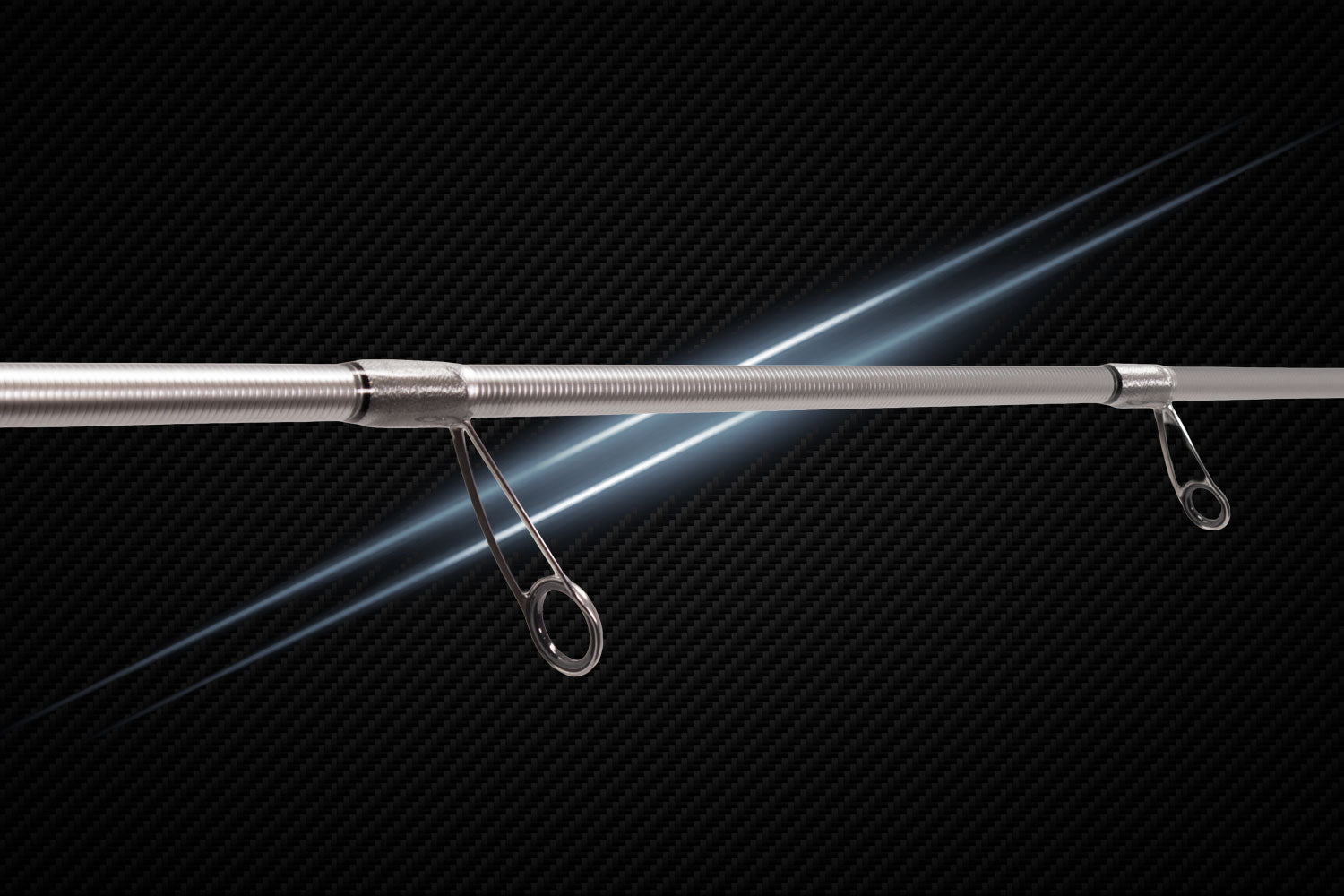 Android Series Denali fishing rod with silver metallic finish and polished guide rings on Tampa Home & Garden Store