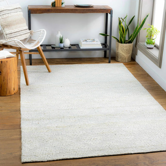 Angaston Beige Hand-Woven Jute Rug, natural textured weave for cozy living spaces on Tampa Home & Garden Store